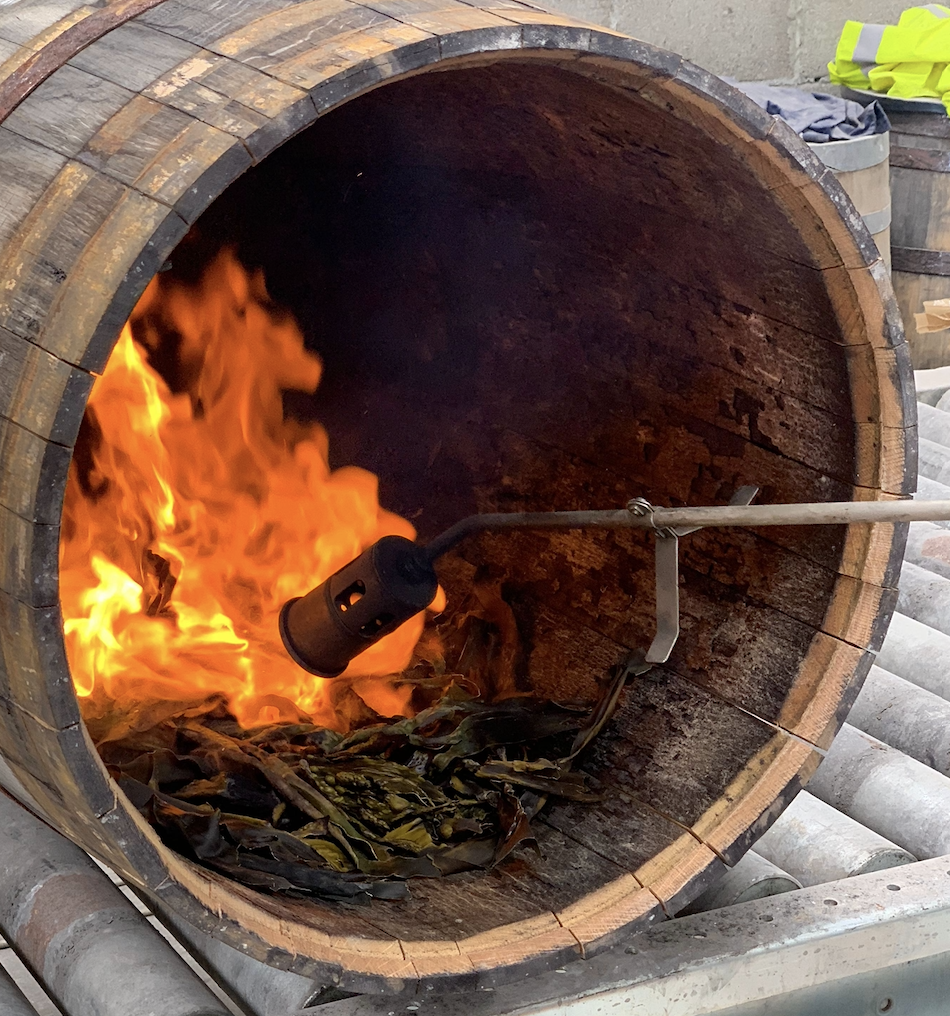 Virgin Oak cask charred with Kombu