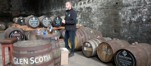 Iain McAlistar in a Glen Scotia warehouse