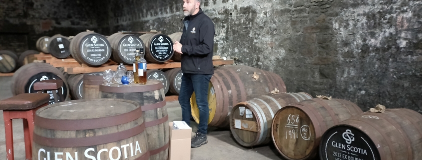 Iain McAlistar in a Glen Scotia warehouse